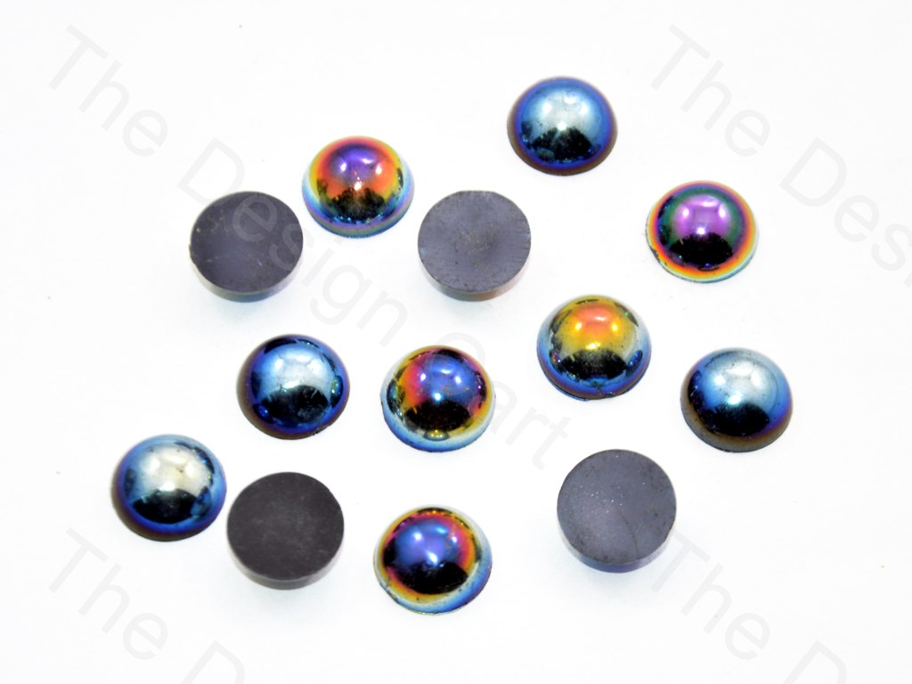 Gray Rainbow Metallic Round Plastic Stones (440884166690)