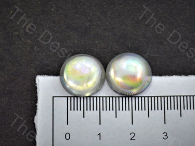 Silver Rainbow Metallic Round Plastic Stones (440884363298)