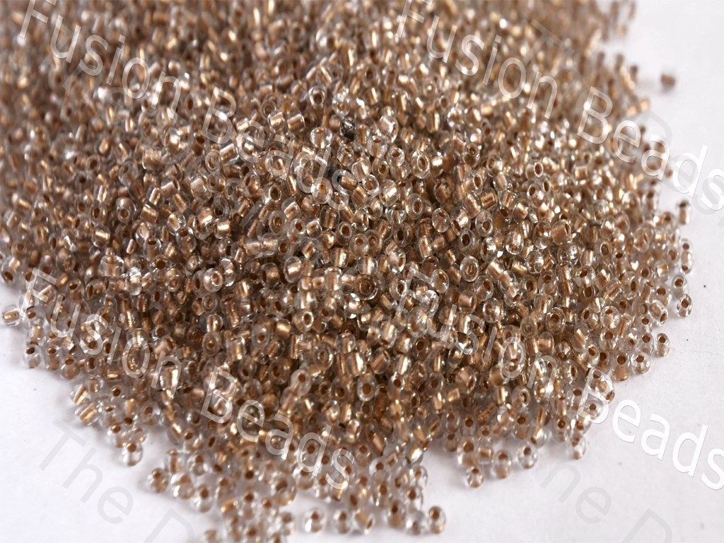 Transparent Beige Round Seed Beads | The Design Cart (4380354084933)