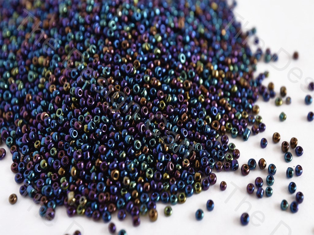 Iris Blue Round Rocailles Seed Beads | The Design Cart (10681659475)