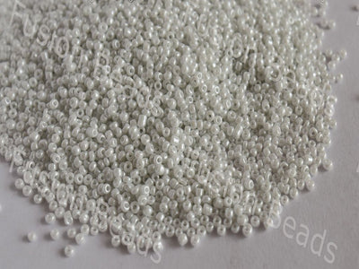 Opaque Luster White Round Rocailles Seed Beads | The Design Cart (10681646867)