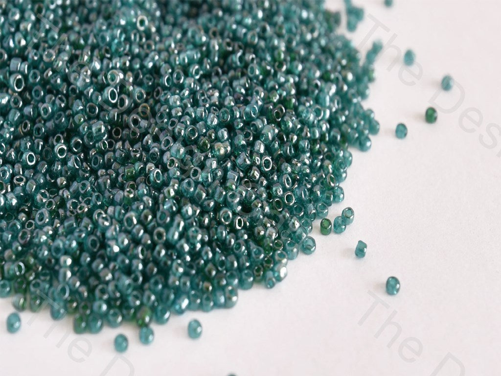 Transparent Luster Sea Green Round Rocailles Seed Beads | The Design Cart (10681644499)