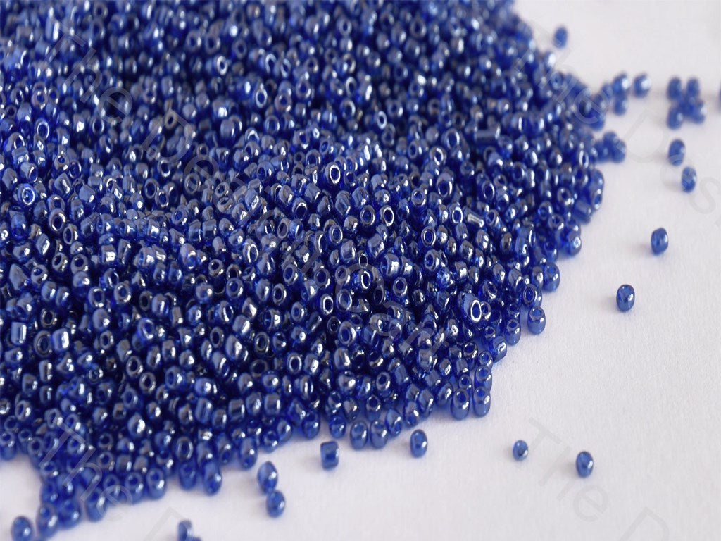 Transparent Luster Blue Round Rocailles Seed Beads | The Design Cart (10681641939)