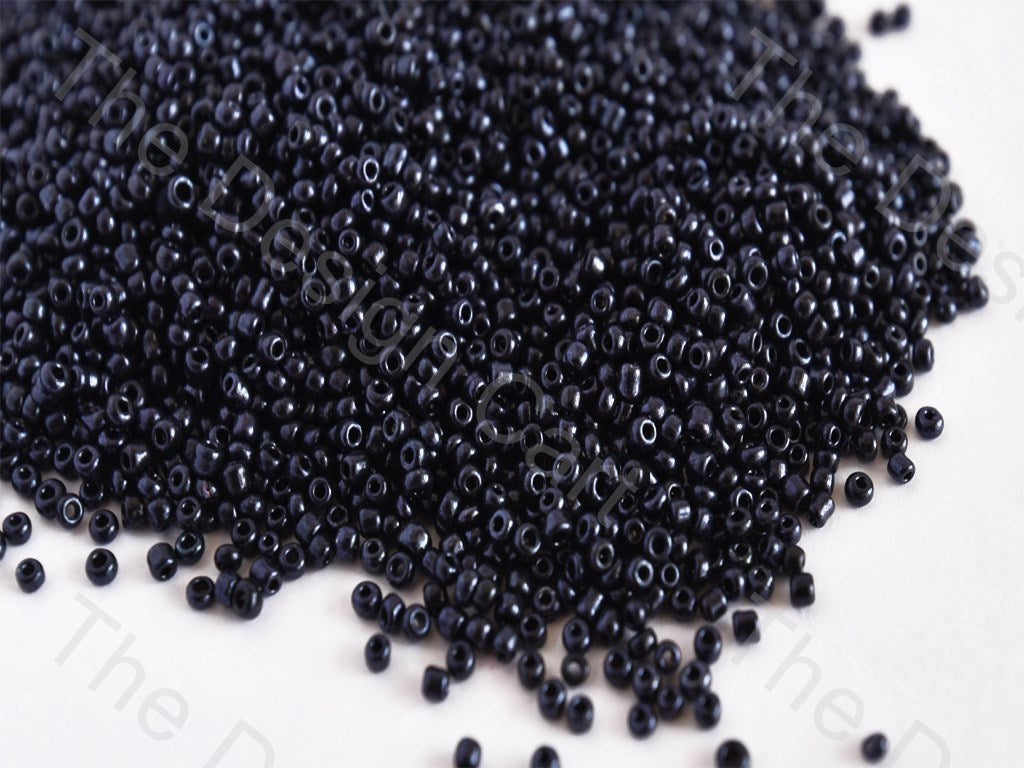 Opaque Black Round Rocailles Seed Beads | The Design Cart (10675503507)