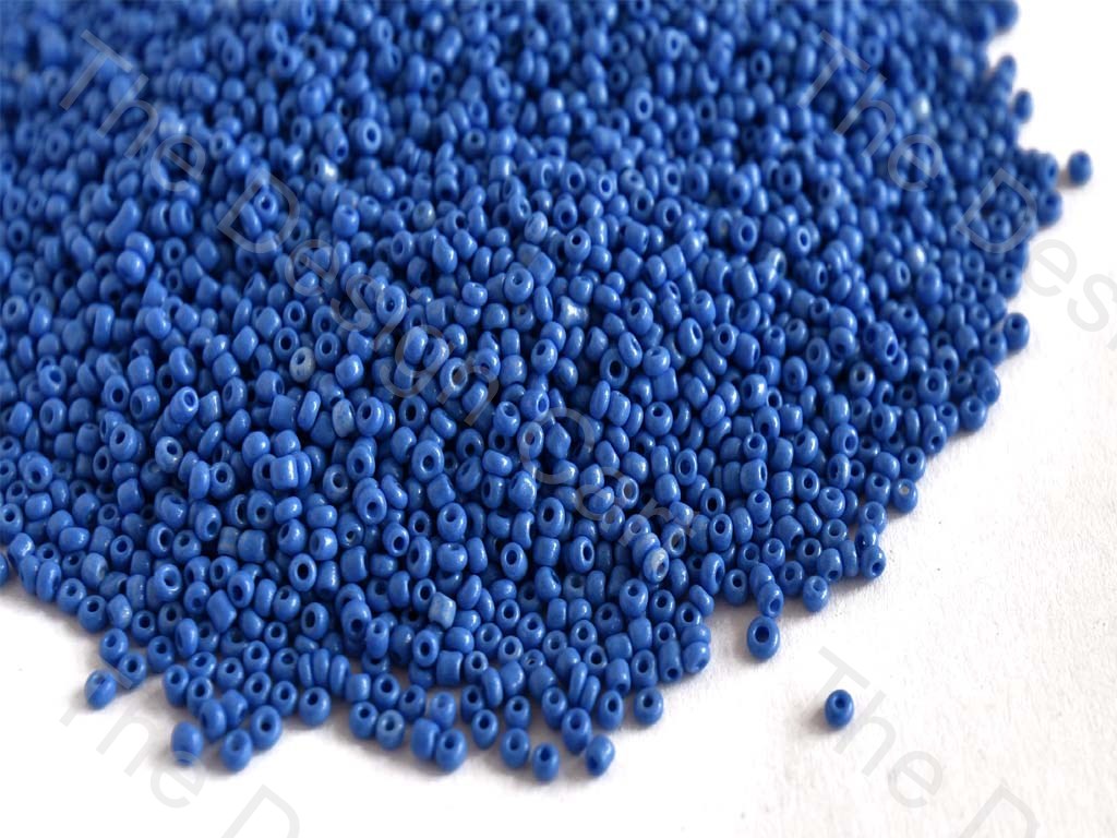 Opaque Sapphire / Light Blue Round Rocailles Seed Beads | The Design Cart (10675501971)