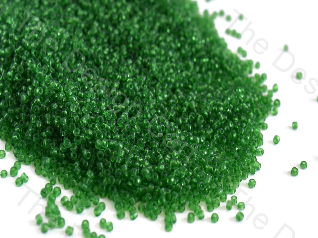 Transparent Green Round Rocailles Seed Beads | The Design Cart (10675182995)