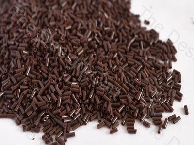 Opaque Brown Pipe / Bugle Glass Beads (10647060563)
