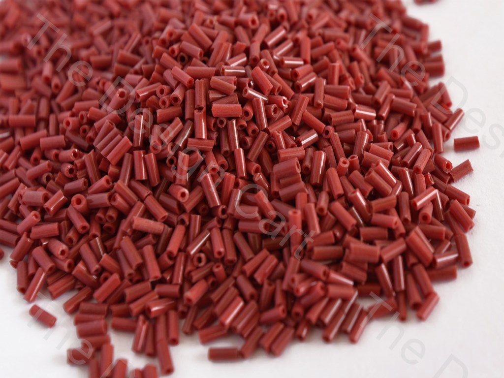 Opaque Red Pipe / Bugle Glass Beads (10647055699)