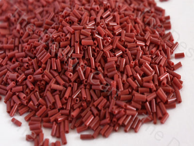 Opaque Red Pipe / Bugle Glass Beads (10647055699)