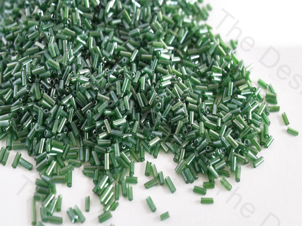 Transparent Luster Green Pipe / Bugle Glass Beads (10645258579)