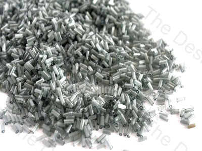 Transparent Gray Pipe / Bugle Glass Beads (10644020947)