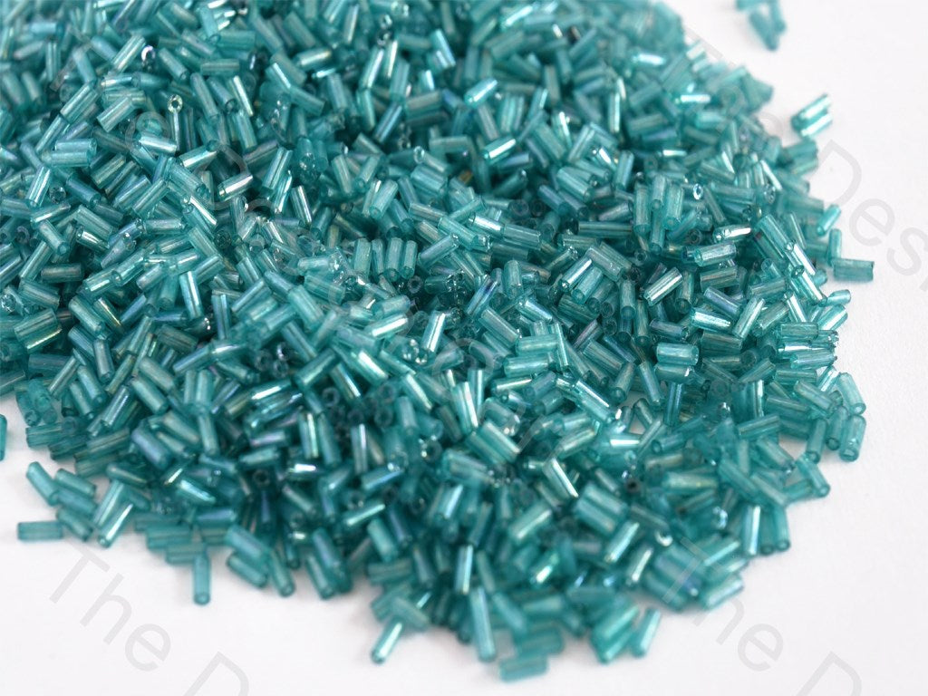 Transparent Turquoise Pipe / Bugle Glass Beads (10644007059)