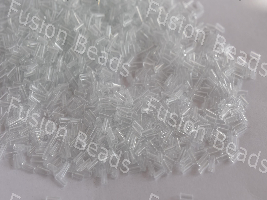 Transparent White / Crystal Pipe / Bugle Glass Beads (10644004243)