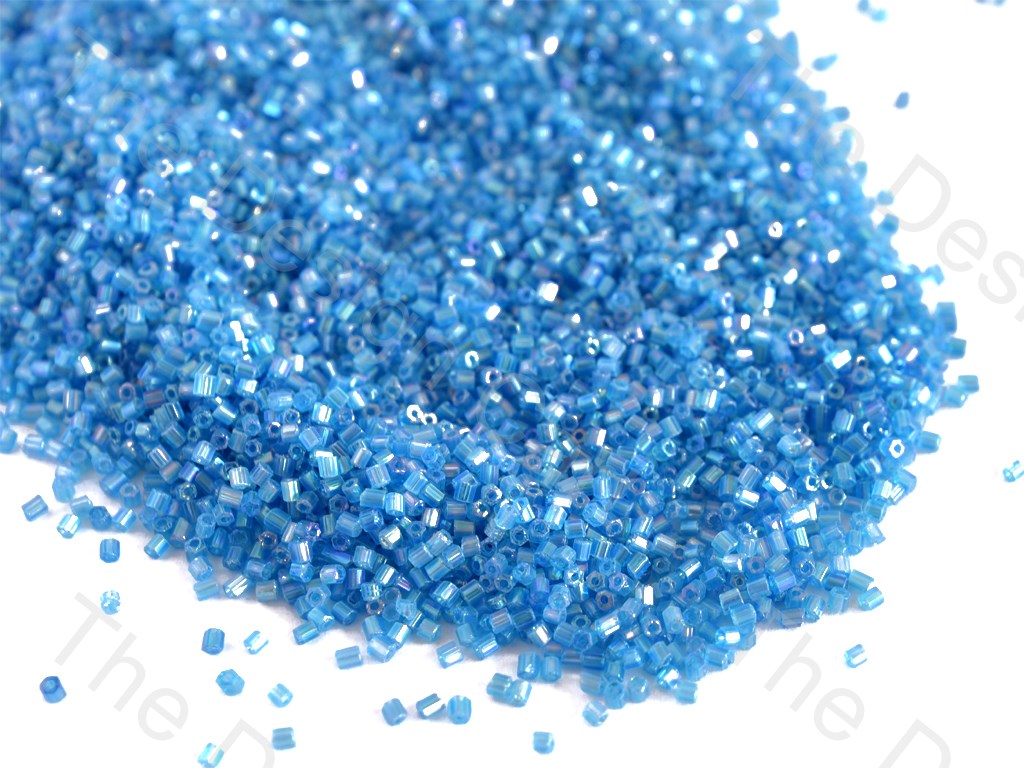 Transparent Sapphire / Turquoise Rainbow 2 Cut Seed Beads (10596296019)
