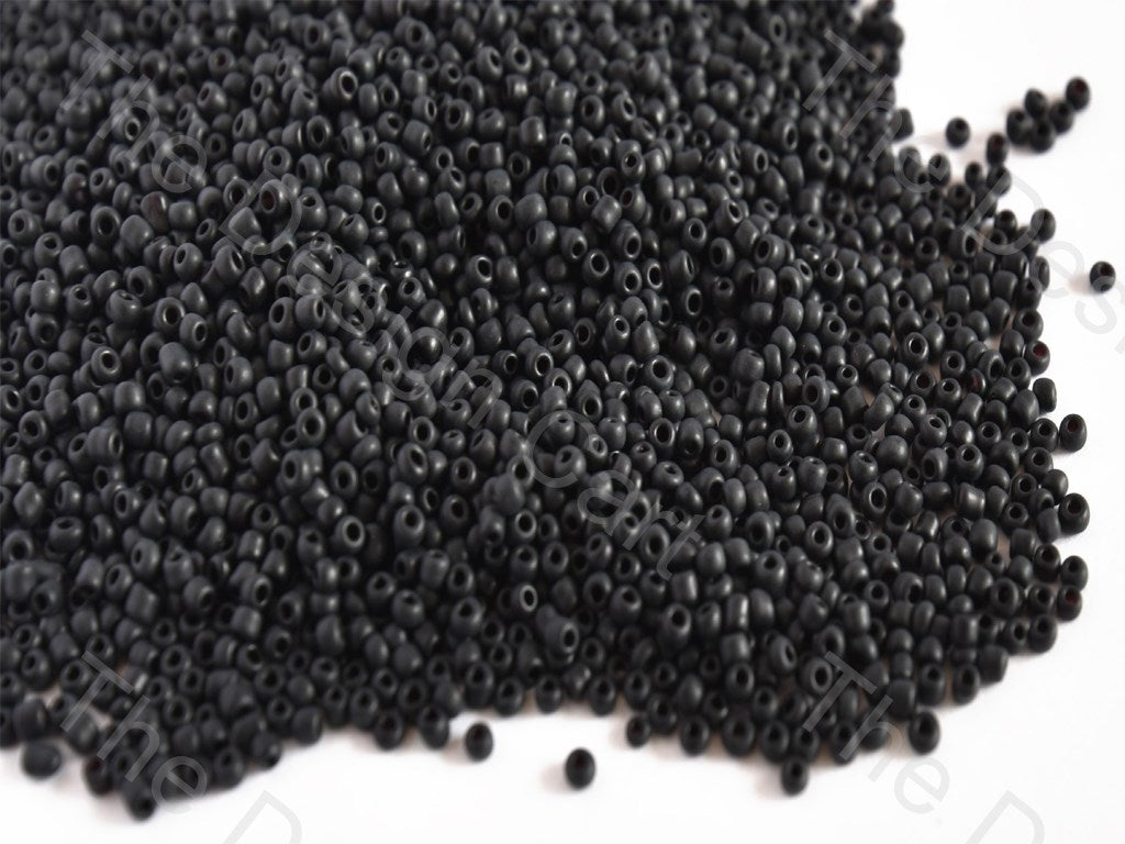 Opaque Frosted Black Round Rocailles Seed Beads | The Design Cart (10594658643)