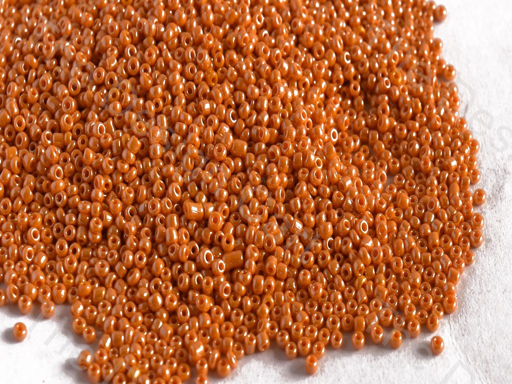 Opaque Luster Orange Round Rocailles Seed Beads | The Design Cart (10593833107)