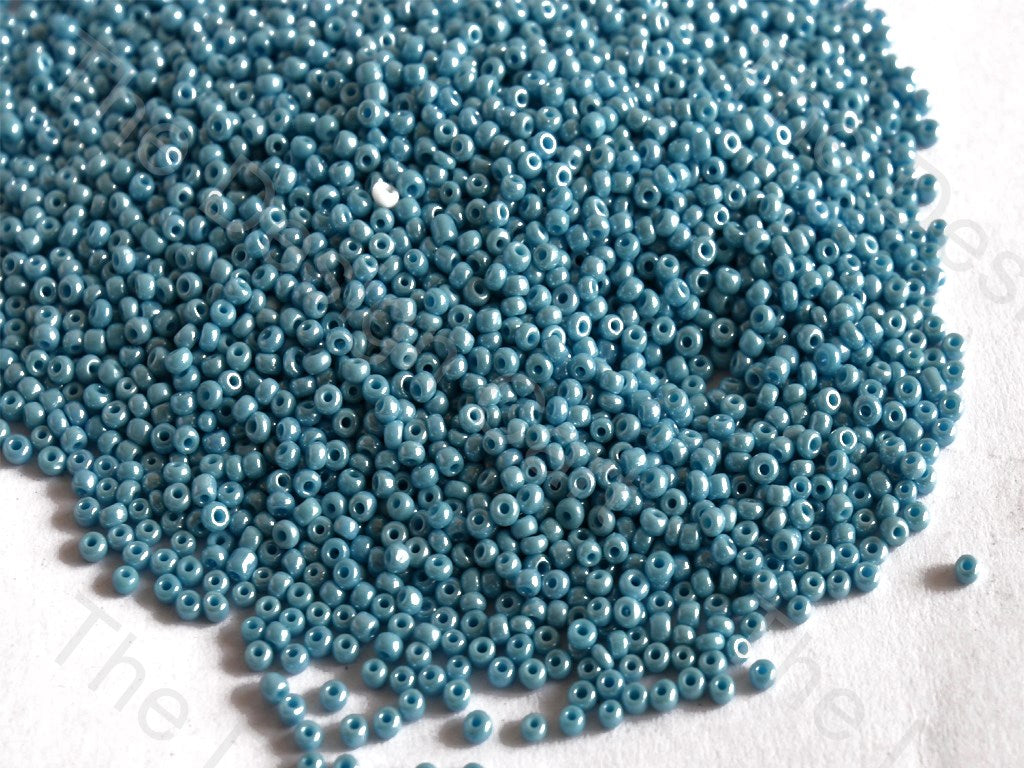 Opaque Luster Turquoise Round Rocailles Seed Beads | The Design Cart (10593820307)