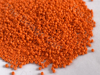 Opaque Orange Round Rocailles Seed Beads | The Design Cart (10592199891)