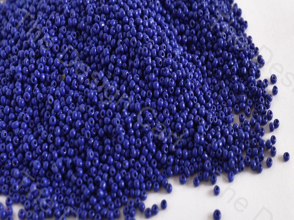 Opaque Blue Round Rocailles Seed Beads | The Design Cart (10592196883)