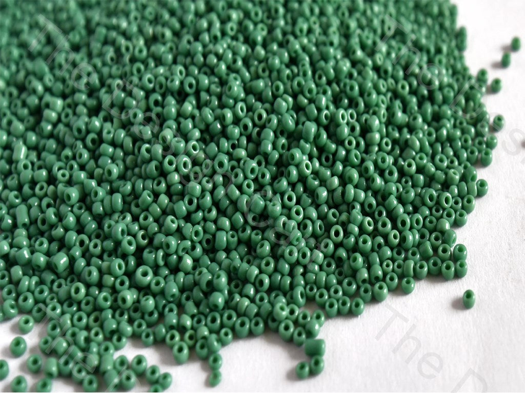Opaque Green Round Rocailles Seed Beads | The Design Cart (10592192979)