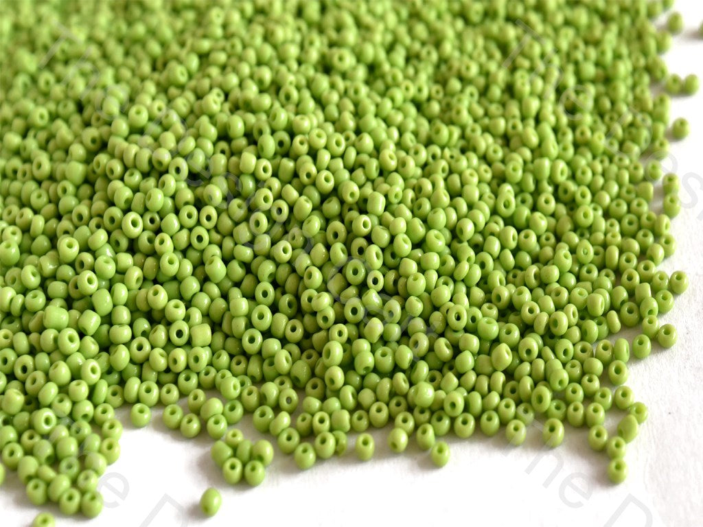 Opaque Peridot / Olive Green Round Rocailles Seed Beads | The Design Cart (10592181203)