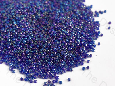 Transparent Rainbow Blue Round Rocailles Seed Beads | The Design Cart (10590106899)