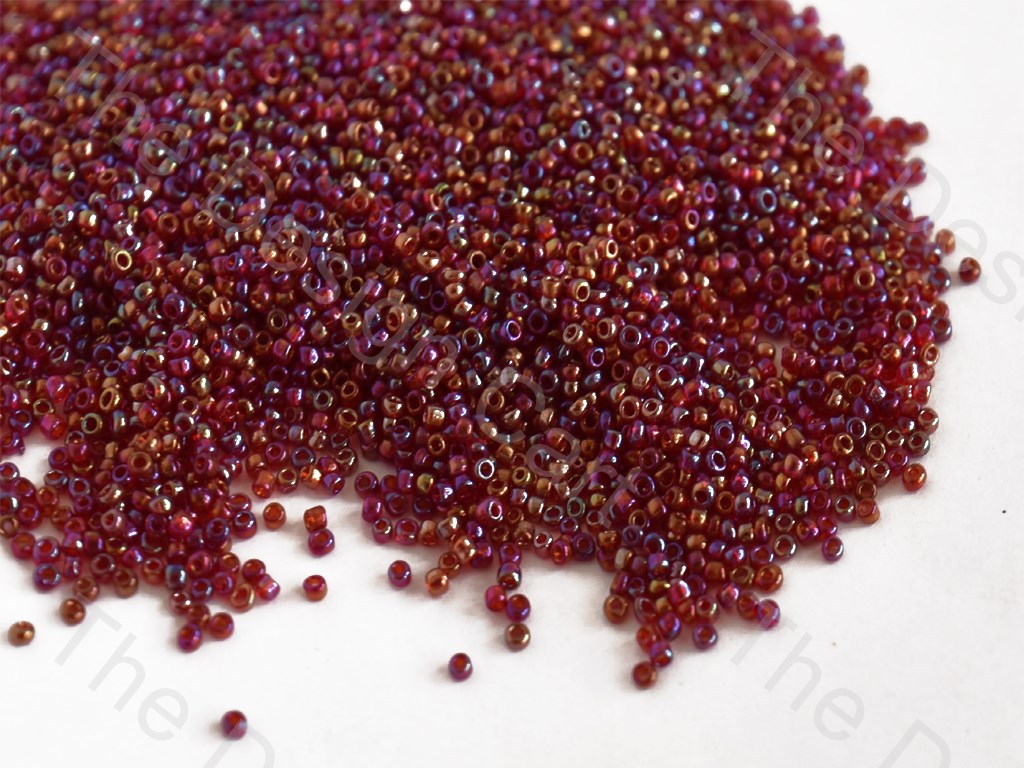 Transparent Rainbow Maroon Round Rocailles Seed Beads | The Design Cart (10590098195)