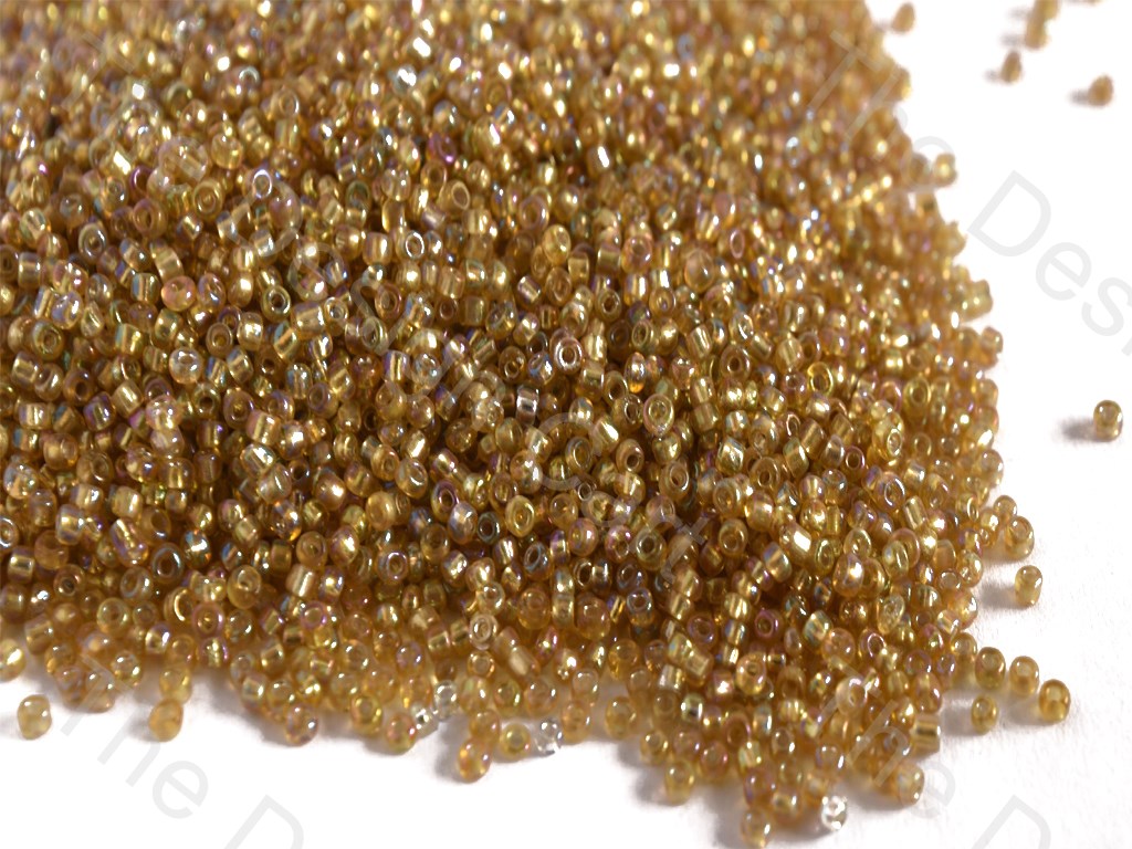 Transparent Rainbow Golden Round Rocailles Seed Beads | The Design Cart (10590088275)