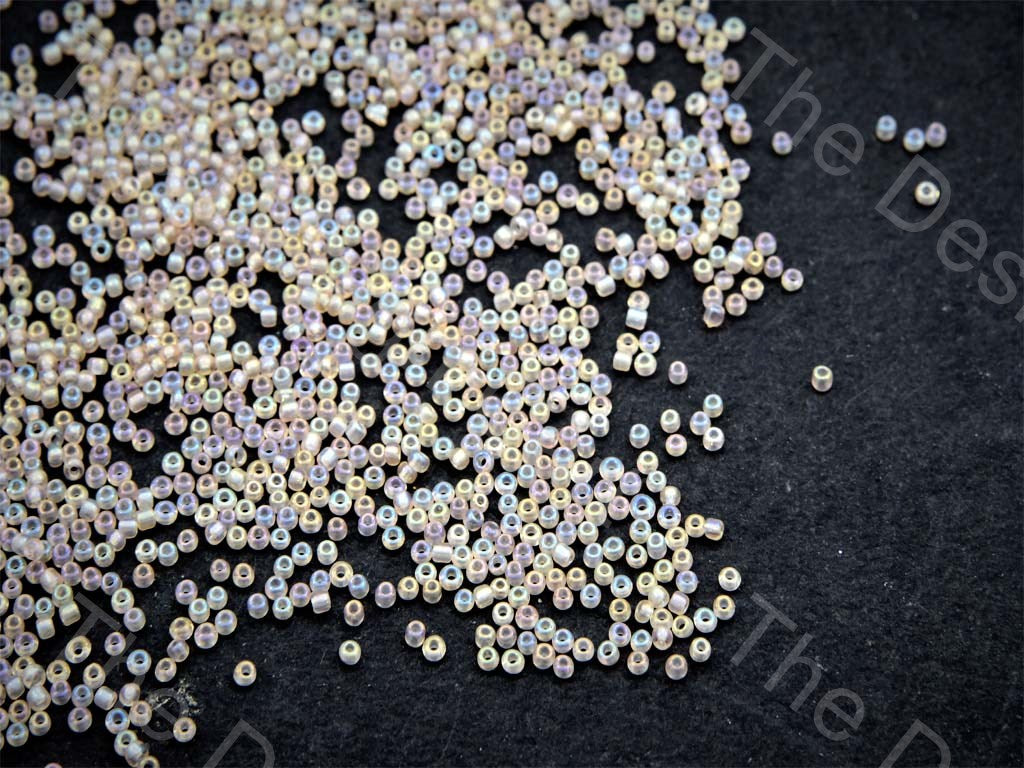 Transparent Rainbow White / Crystal Round Rocailles Seed Beads | The Design Cart (10590084499)