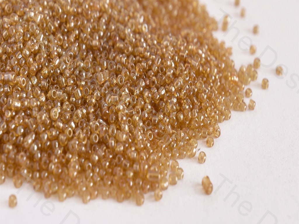 Transparent Luster Light Golden Round Rocailles Seed Beads | The Design Cart (10588326739)