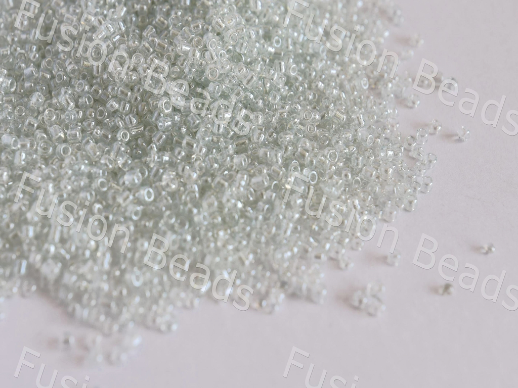 Transparent Luster White / Crystal Round Rocailles Seed Beads | The Design Cart (10588320915)