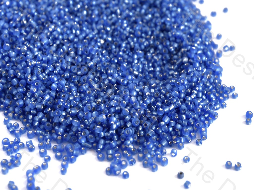 Silverline Sapphire / Light Blue Round Rocailles Seed Beads | The Design Cart (10558363411)