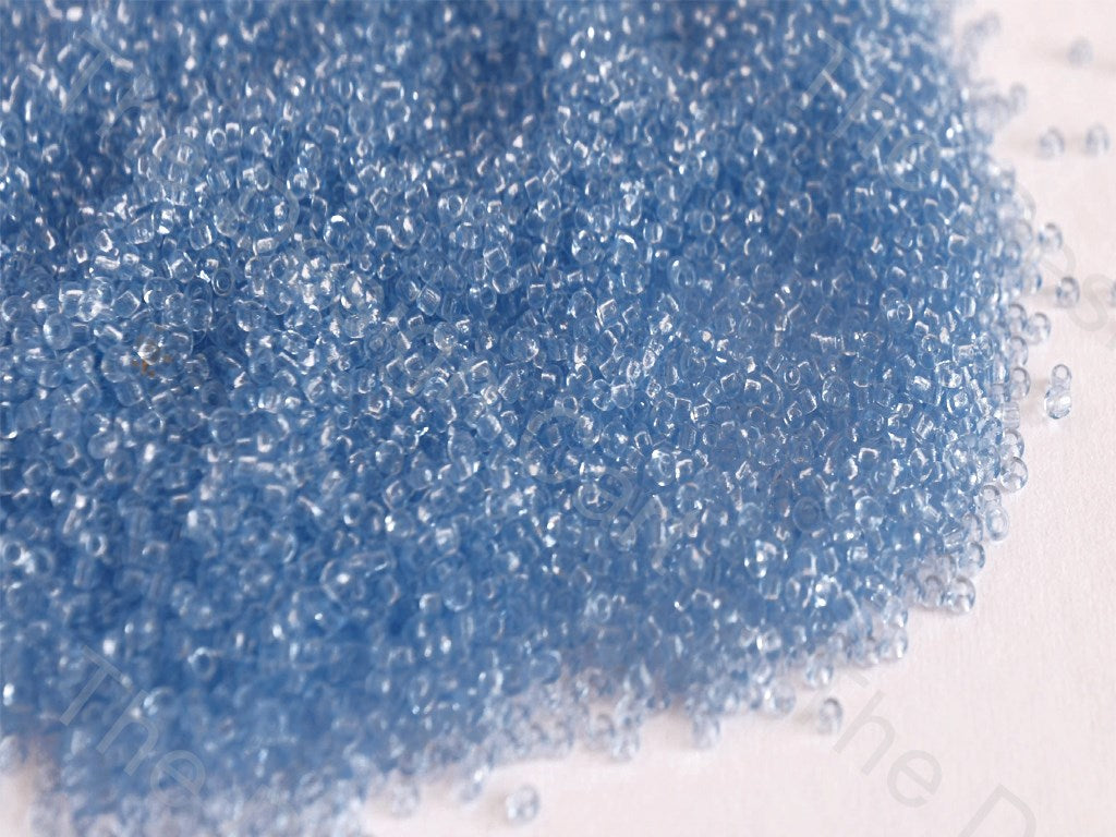 Transparent Sapphire / Light Blue Round Rocailles Seed Beads | The Design Cart (10542310227)