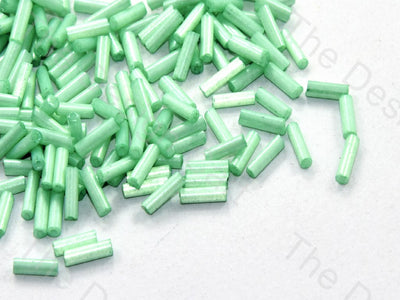 Dark Mint Green Dyed Pipe / Bugle Glass Beads (448146374690)