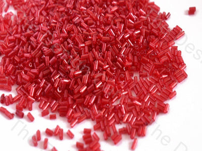 Transparent Luster Red Pipe / Bugle Glass Beads (1529881362466)