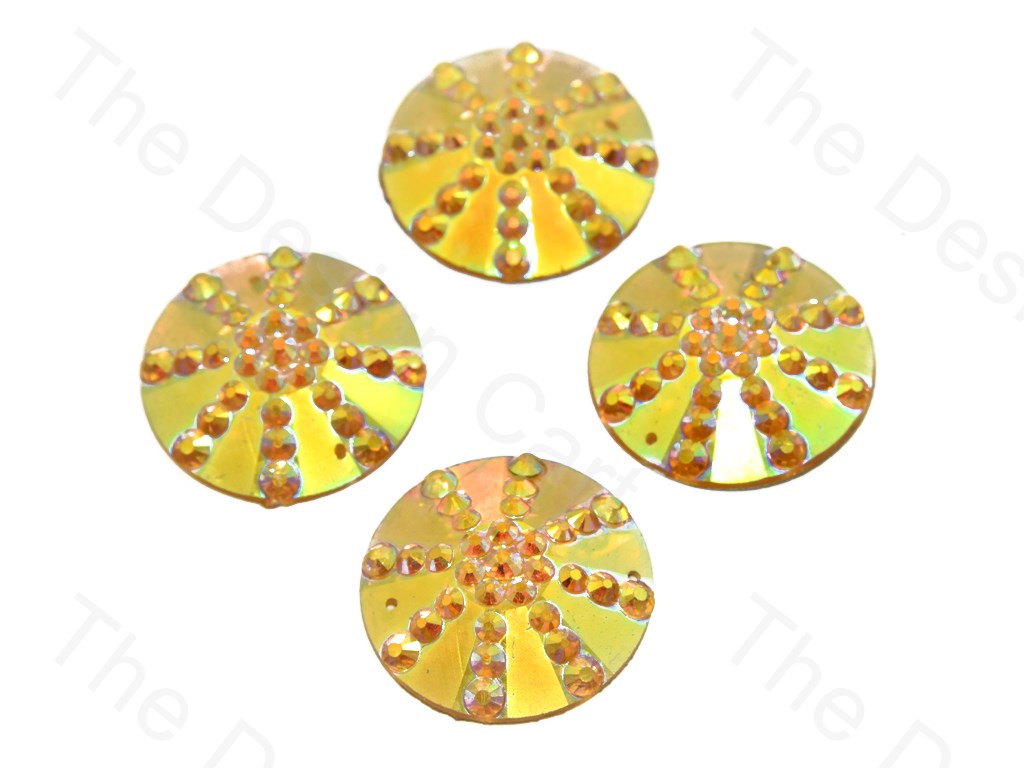 Golden Metallic Rainbow Round Sugar Resin Stone (439157325858)