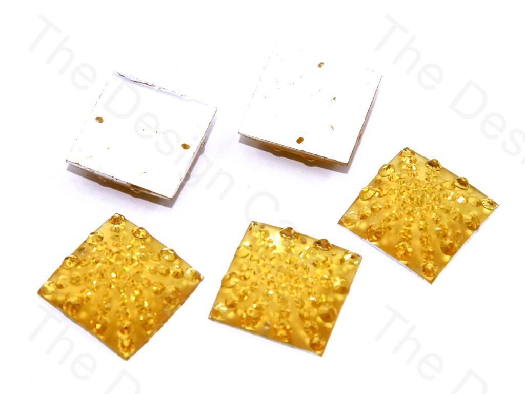 Champagne Golden Square Sugar Resin Stone (439158112290)