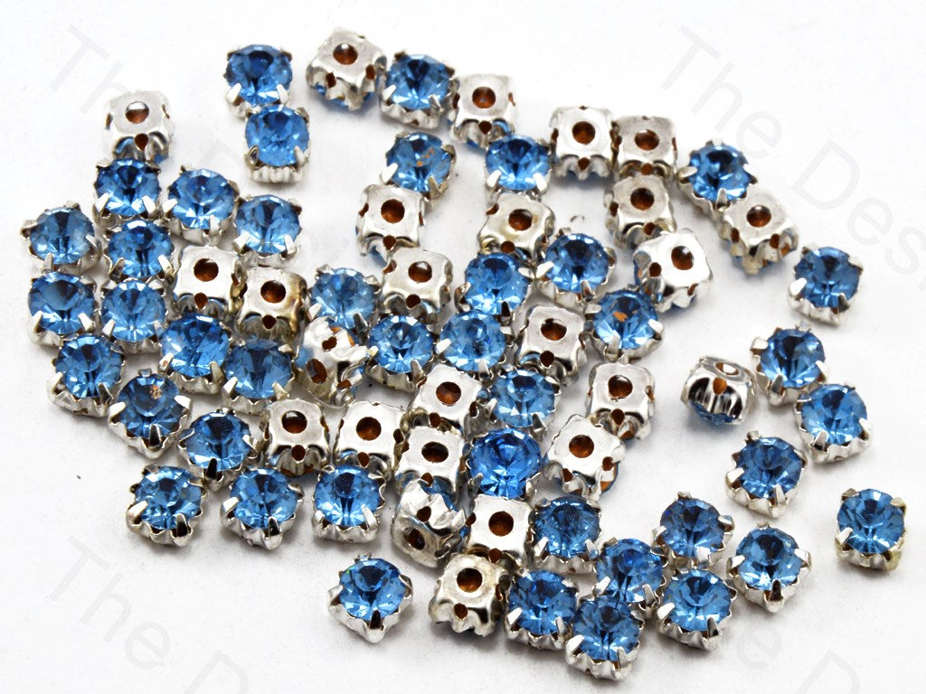 Sapphire / Light Blue Round Glass Stones with Hook (11393959123)