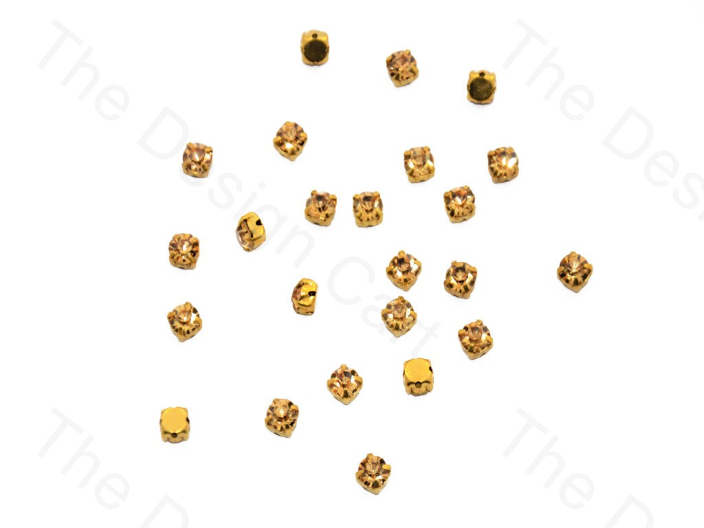 Golden Round Glass Stones with Hook (436858814498)