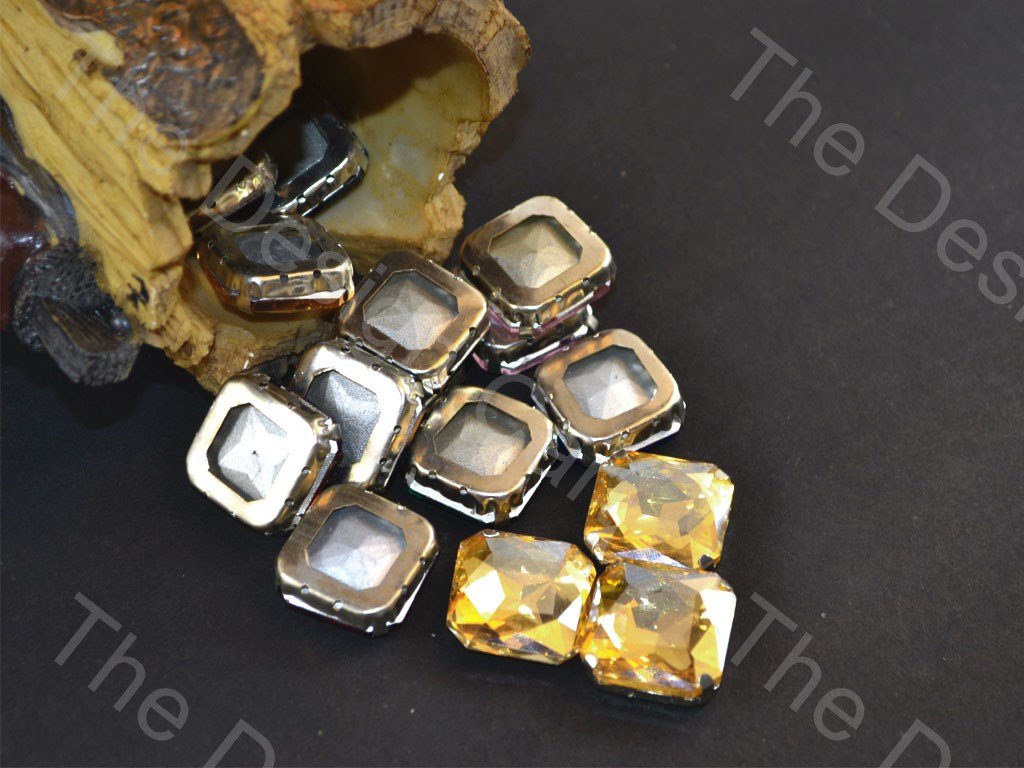 Golden Square Glass Stones with Catcher | The Design Cart (1532202123298)