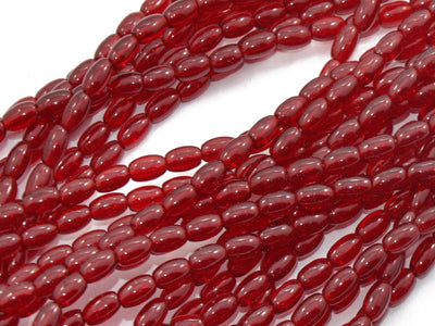 Maroon Oval Pressed Glass Beads Strings (434688131106)