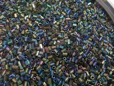 army-green-transparent-rainbow-2-cut-glass-seed-beads