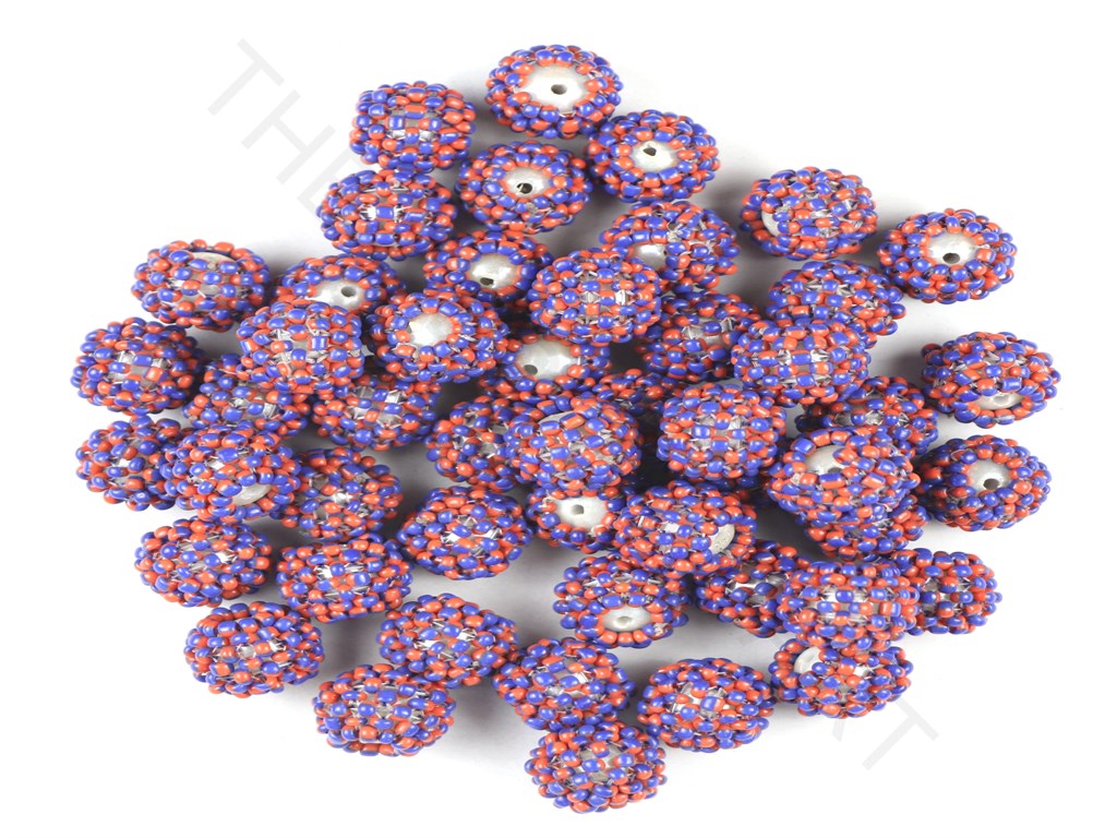 Red Blue Woven Beaded Beads | The Design Cart (3765714911266)