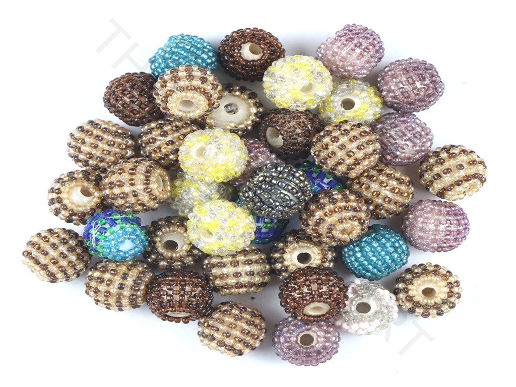 Assorted Set Of Multicolour Woven Beaded Beads | The Design Cart (3765715468322)