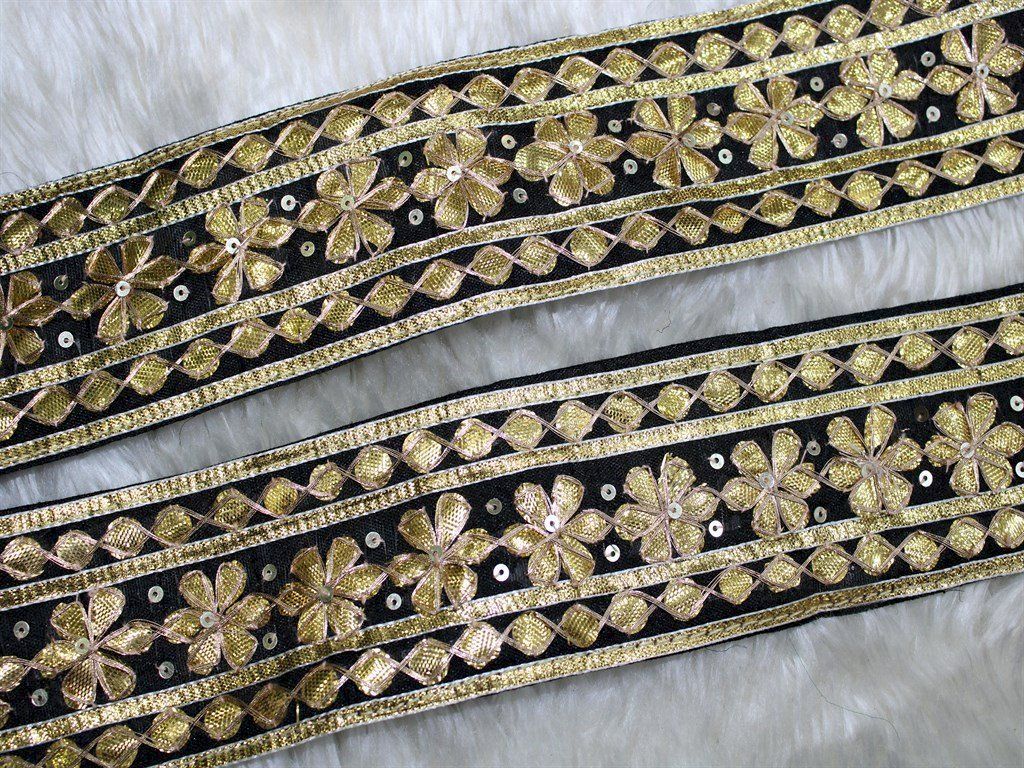 black-floral-gota-work