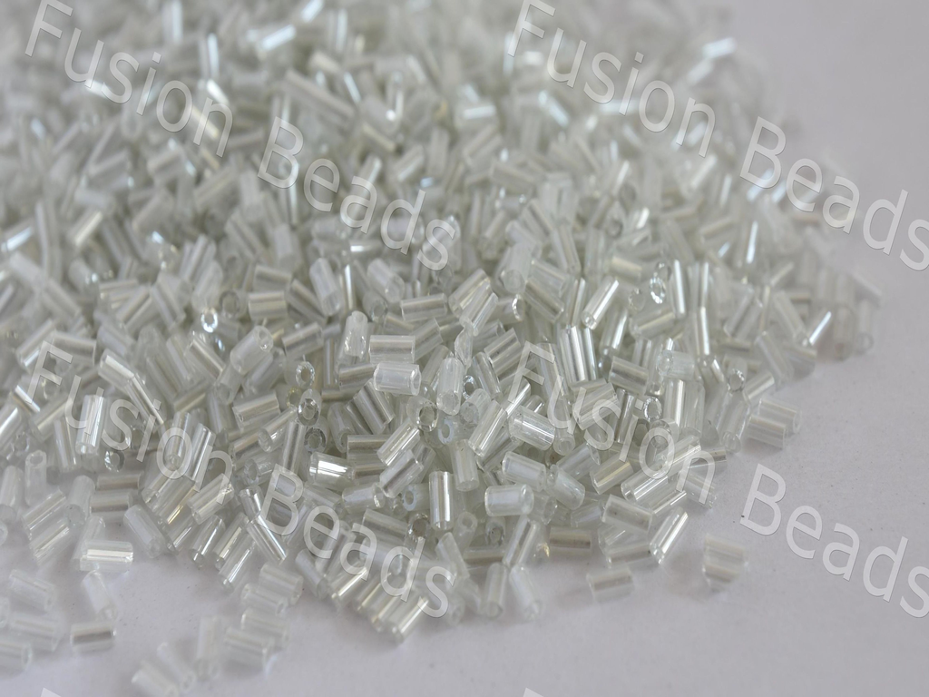Transparent Luster White / Crystal Pipe / Bugle Glass Beads (10645253715)