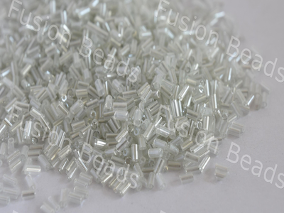 Transparent Luster White / Crystal Pipe / Bugle Glass Beads (10645253715)