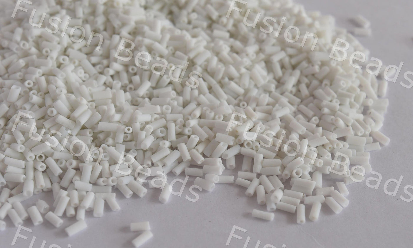 Opaque White Pipe / Bugle Beads (10647044755)