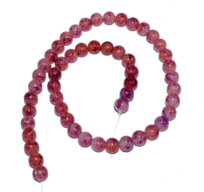 maroon-multicolor-spherical-jade-glass-beads