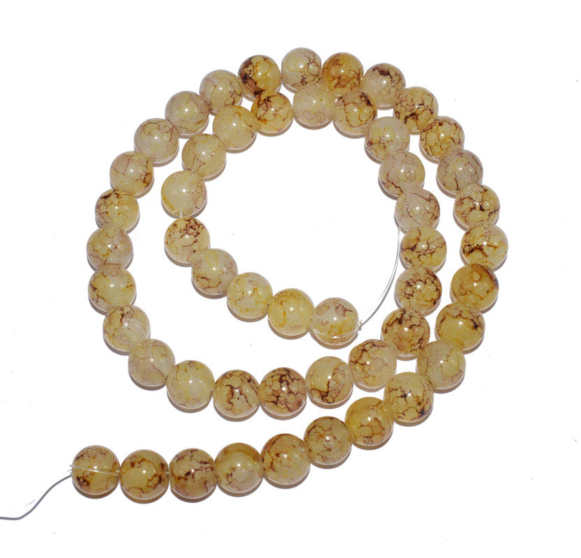 cream-yellow-multicolor-spherical-jade-glass-beads